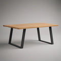 Mesa de Jantar Retangular 160 x 90 x 75 cm em Pinho Maciço Natural e Aço Preto